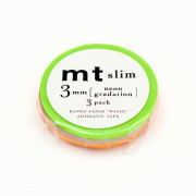 KAMOI mt 和紙膠帶: mt slim 3mm Neon Gradation (MTSLIMS08)