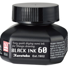 吳竹 ZIG Black Ink 60 漫畫用快乾黑色墨液 60ml