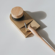 WRITTEN WORD CALLIGRAPHY: Modern Inkwell and Pen Rest Set