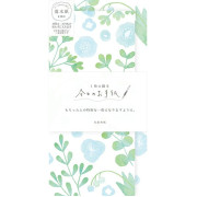 古川紙工 長型和紙信紙連信封套裝: 今日的信紙系列 (Blue Flowers)