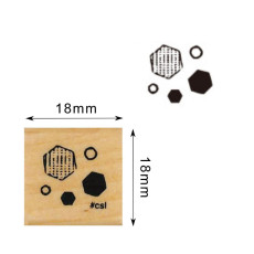 KODOMO NO KAO I Love Stamp系列 木柄橡皮印章: 1530-009 六角圖案