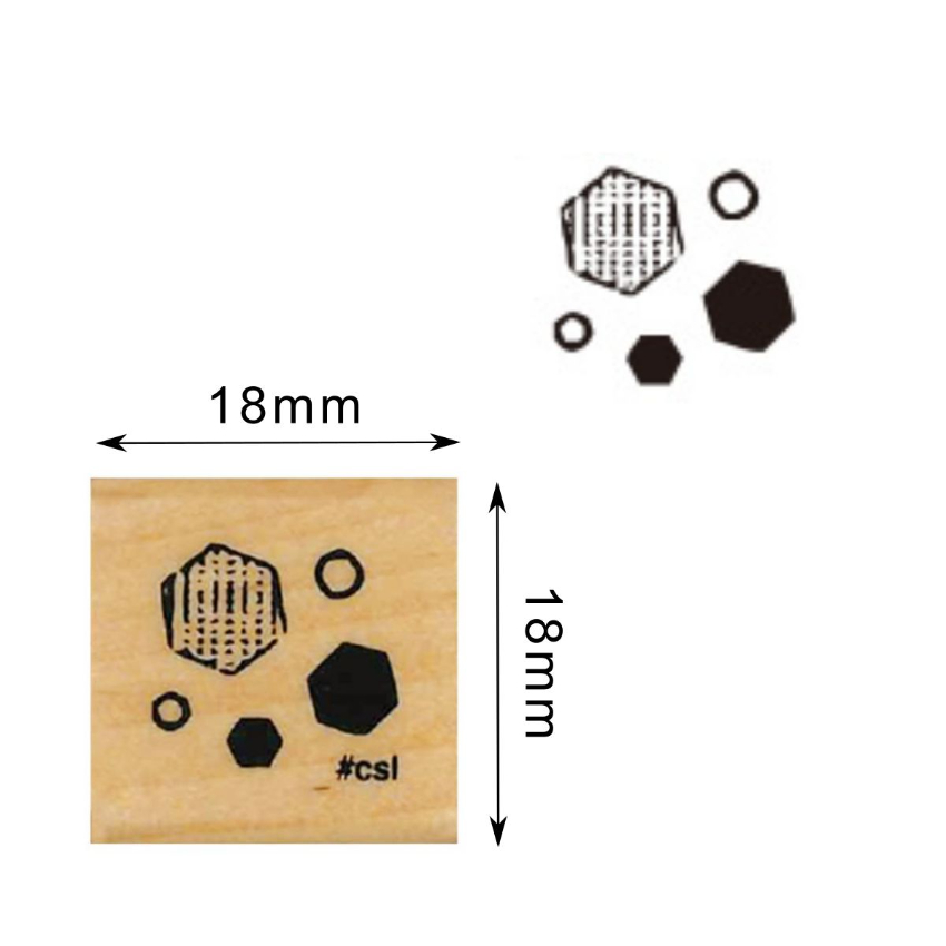KODOMO NO KAO I Love Stamp系列 木柄橡皮印章: 1530-009 六角圖案