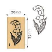 KODOMO NO KAO I Love Stamp系列 木柄橡皮印章: 1533-004 鈴蘭