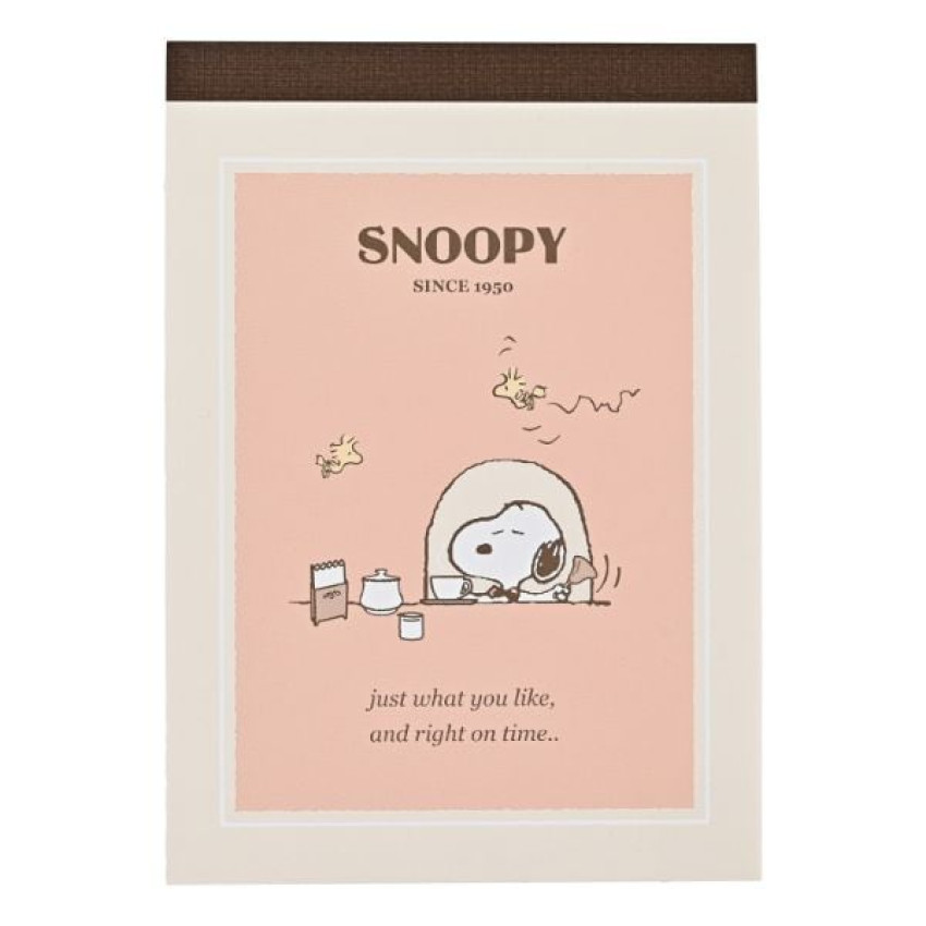 日本製SNOOPY A6 便條本: 喫茶系列/ A (2款共50張入)