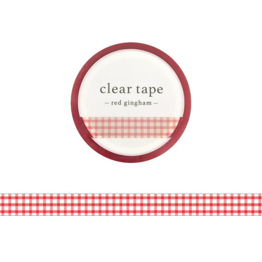 MIND WAVE 7mm 圖案透明膠帶: Red Gingham (95286)