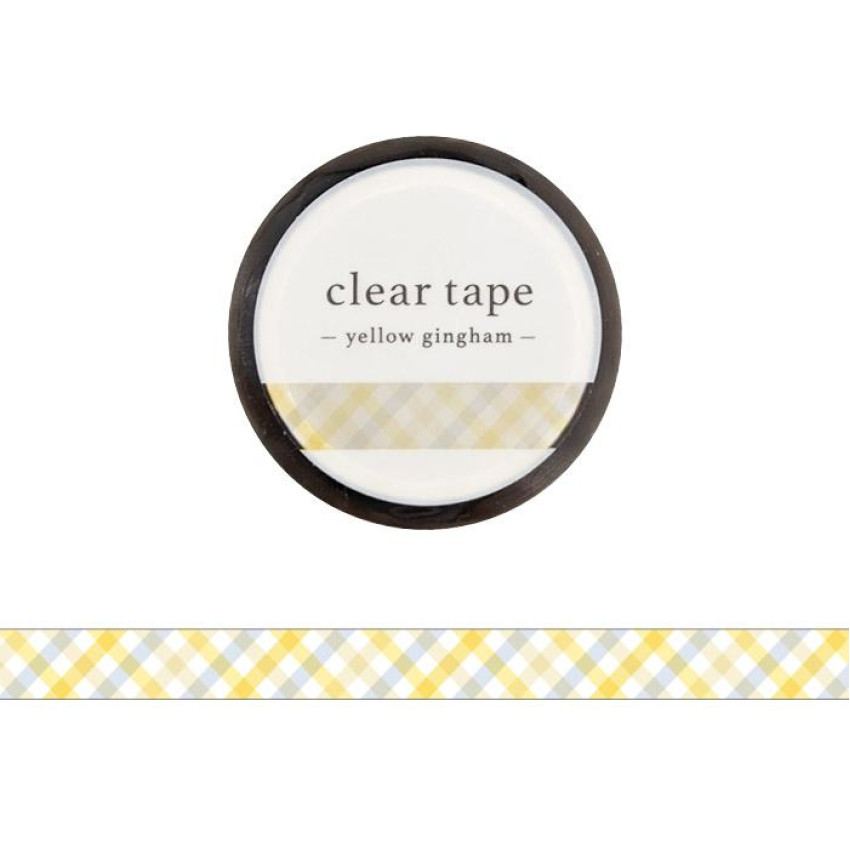 MIND WAVE 7mm 圖案透明膠帶: Yellow Gingham (95287)