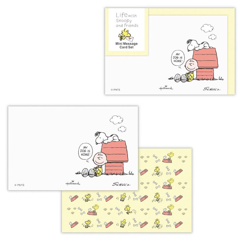 Hallmark 日版 SNOOPY Life with Snoopy and Friends系列 心意卡連信封/黃色 (830847) (4套入)