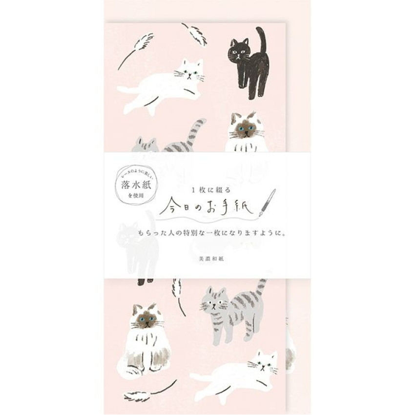 古川紙工 長型和紙信紙連信封套裝: 今日的信紙系列 (貓咪)