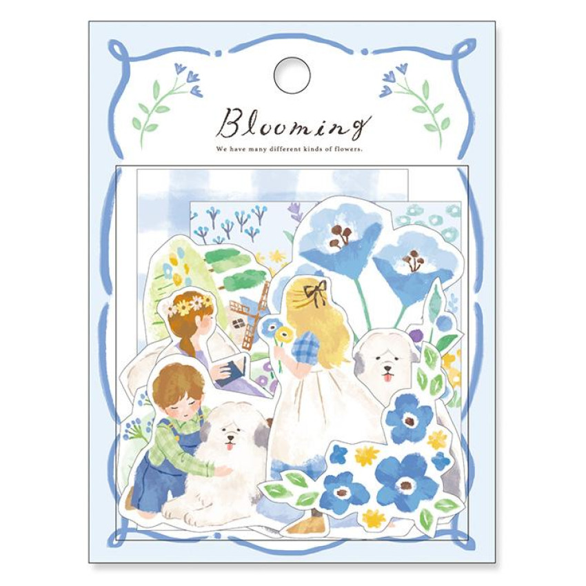 MIND WAVE 片裝貼紙包: Blooming系列/Blue (81831)