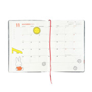 日本製 2025年 B6尺寸 Monthly & Block Weekly Diary: MIFFY/Orange Red (2024.10-2025.12)