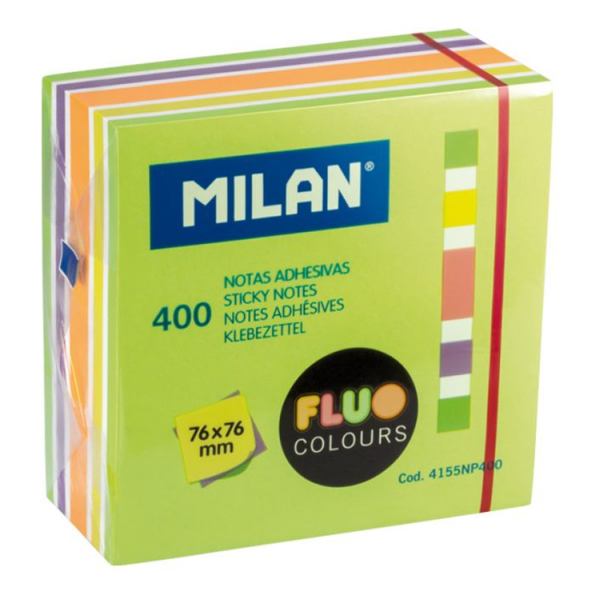 MILAN 76x76mm 便利貼 400張: 螢光色款