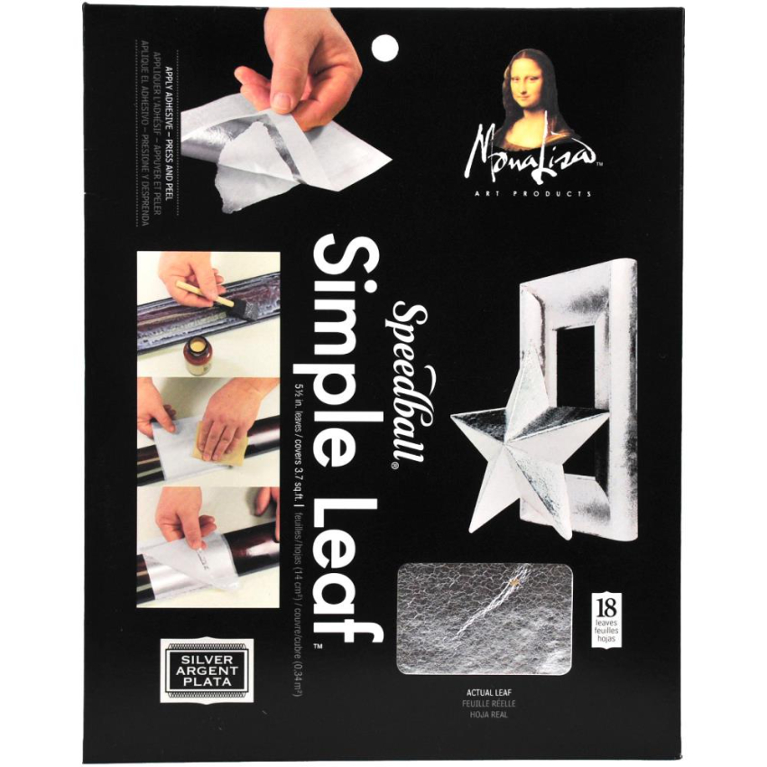 MONA LISA Simple Leaf Silver 手工用燙金紙: 銀色款